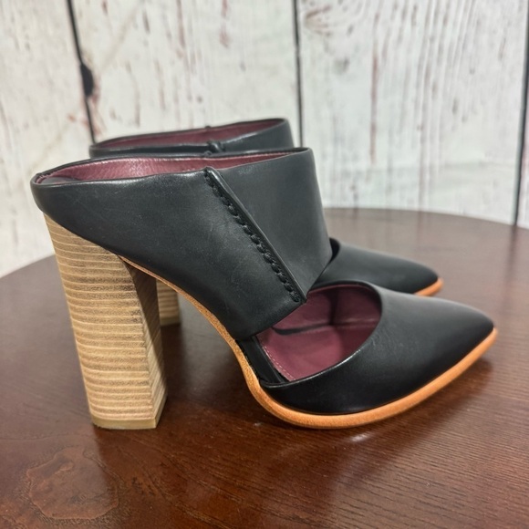 Black Leather Women's Mules - Picture 5 of 14